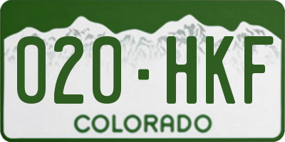 CO license plate 020HKF