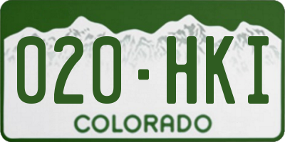 CO license plate 020HKI