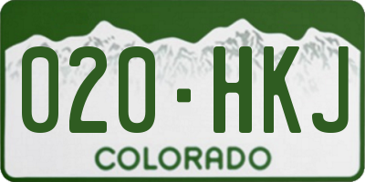 CO license plate 020HKJ