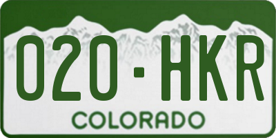 CO license plate 020HKR