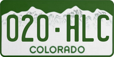 CO license plate 020HLC