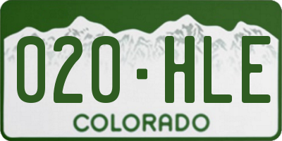 CO license plate 020HLE