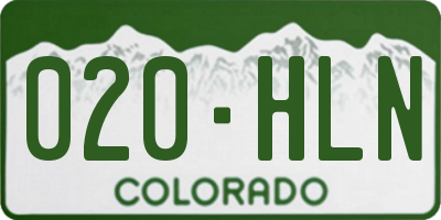 CO license plate 020HLN
