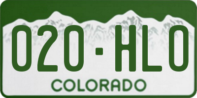 CO license plate 020HLO