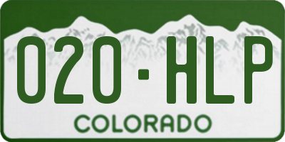 CO license plate 020HLP