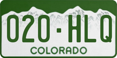 CO license plate 020HLQ