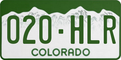 CO license plate 020HLR
