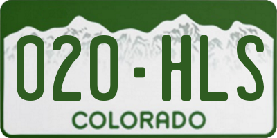 CO license plate 020HLS