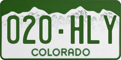 CO license plate 020HLY