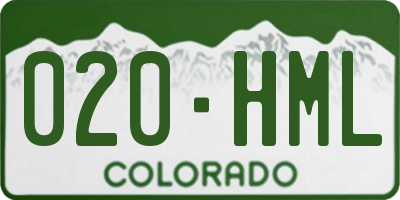 CO license plate 020HML