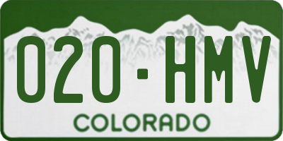 CO license plate 020HMV