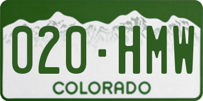 CO license plate 020HMW