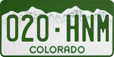 CO license plate 020HNM