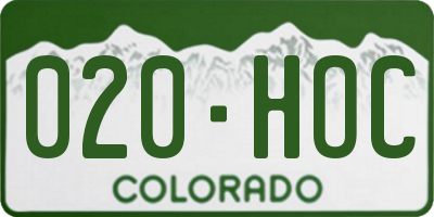 CO license plate 020HOC