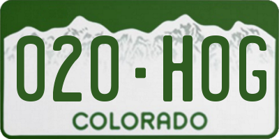 CO license plate 020HOG