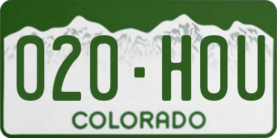 CO license plate 020HOU