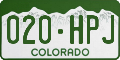 CO license plate 020HPJ
