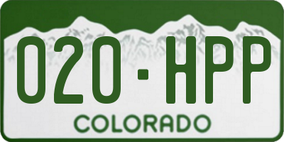 CO license plate 020HPP
