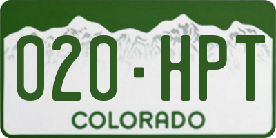 CO license plate 020HPT