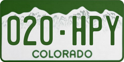 CO license plate 020HPY