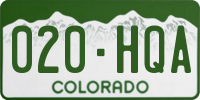 CO license plate 020HQA