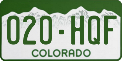 CO license plate 020HQF