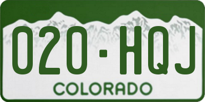 CO license plate 020HQJ