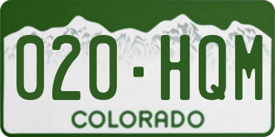 CO license plate 020HQM