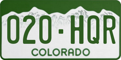 CO license plate 020HQR