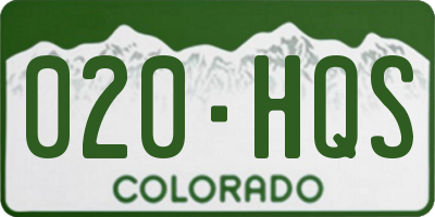 CO license plate 020HQS