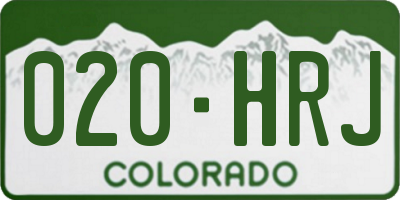 CO license plate 020HRJ