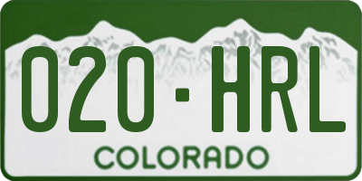 CO license plate 020HRL