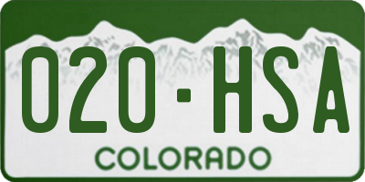 CO license plate 020HSA