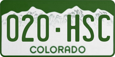 CO license plate 020HSC