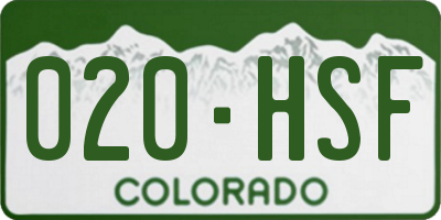 CO license plate 020HSF