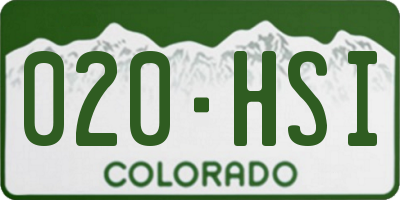 CO license plate 020HSI