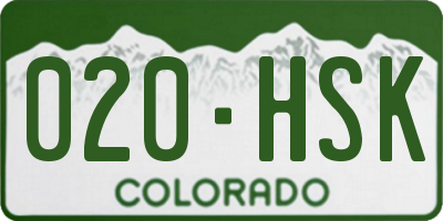 CO license plate 020HSK