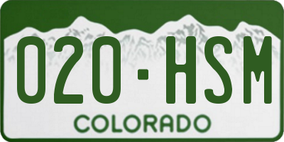CO license plate 020HSM