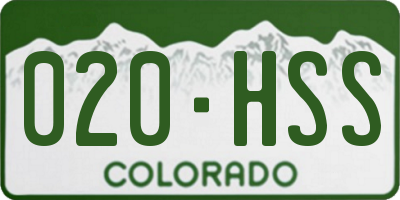 CO license plate 020HSS