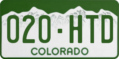 CO license plate 020HTD