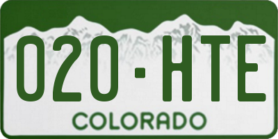 CO license plate 020HTE