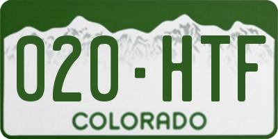 CO license plate 020HTF
