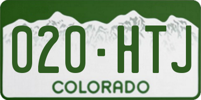 CO license plate 020HTJ
