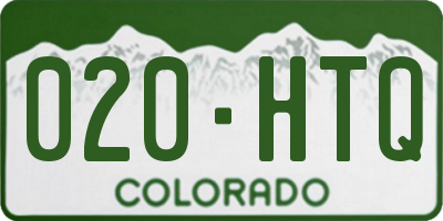 CO license plate 020HTQ