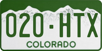 CO license plate 020HTX