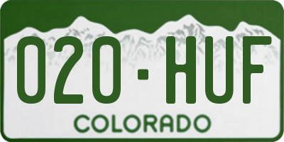 CO license plate 020HUF