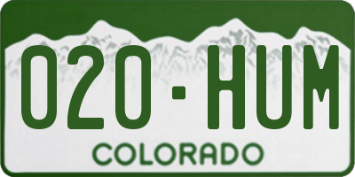 CO license plate 020HUM