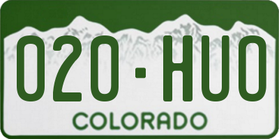 CO license plate 020HUO