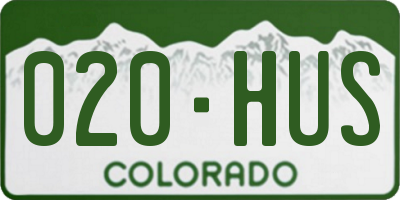 CO license plate 020HUS