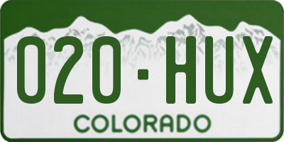 CO license plate 020HUX